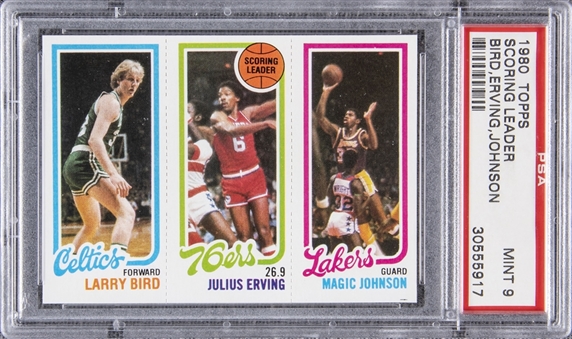 1980-81 Topps Larry Bird/Magic Johnson Rookie Card - PSA MINT 9